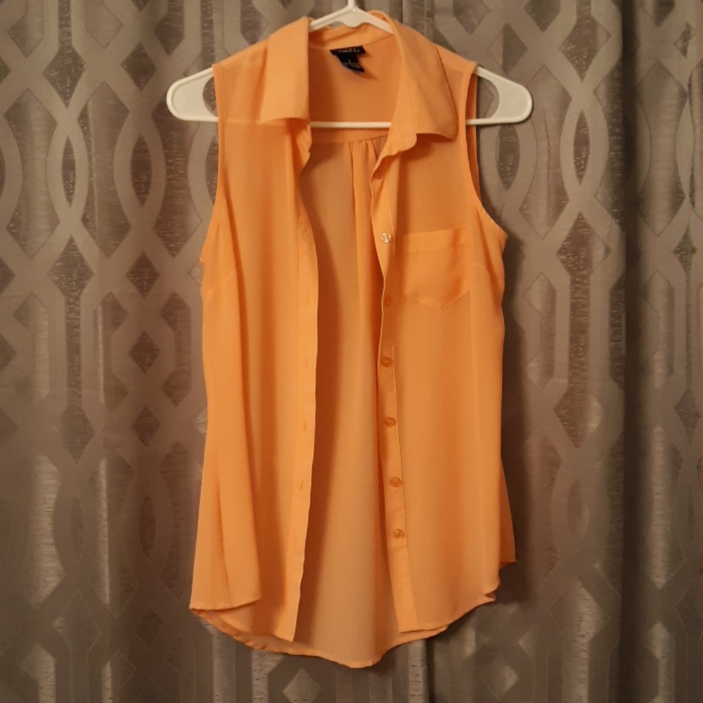 Sheer peach tank